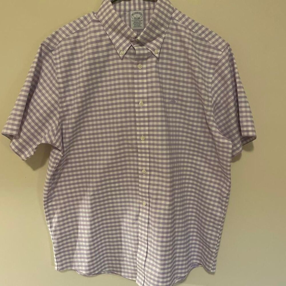 Brooks Brothers white and purple gingham